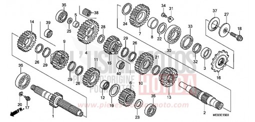 BOITE DE VITESSES CRF450R7 de 2007